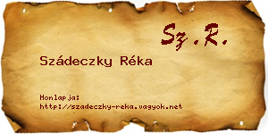 Szádeczky Réka névjegykártya